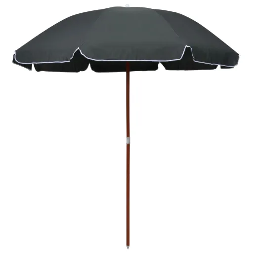 Sombrilla Con Palo de Acero Gris Antracita 240 cm