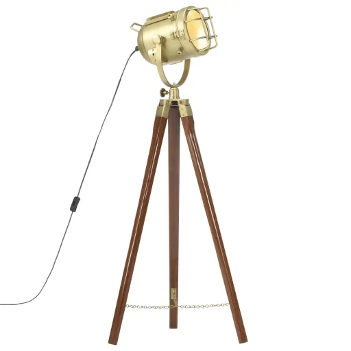 Lámpara de Suelo Con Trípode Madera Maciza de Mango 97 cm