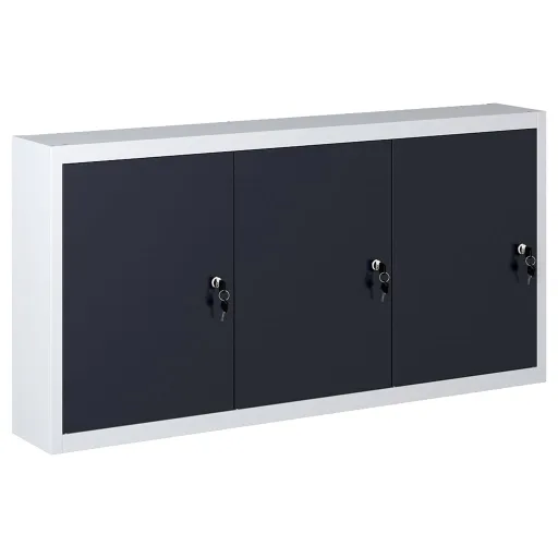 Armario de Herramientas de Pared Industrial Metal Gris y Negro