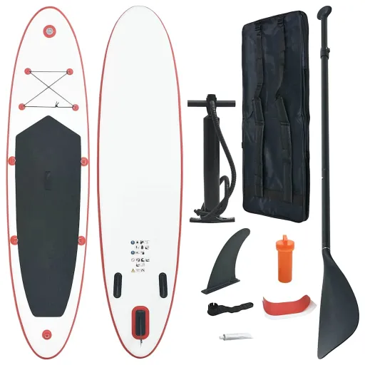 Set de Tabla Inflable de Paddle Surf SUP Rojo y Blanco
