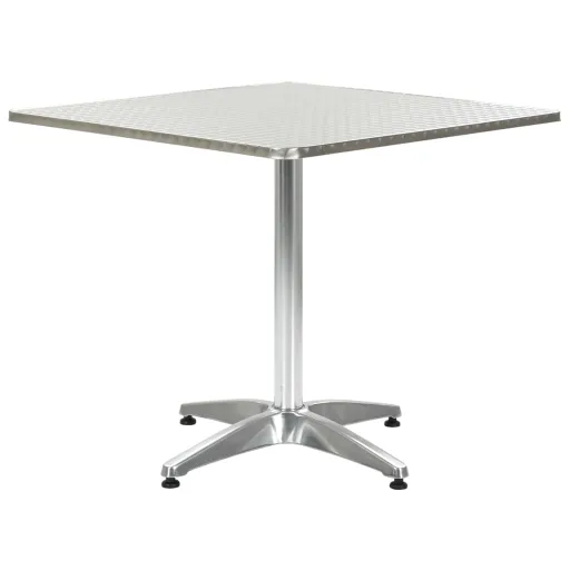 Mesa de Jardín de Aluminio Plateado 80x80x70 cm