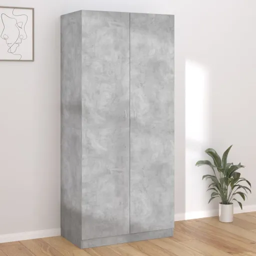 Armario de Madera Contrachapada Gris Hormigón 90x52x200 cm