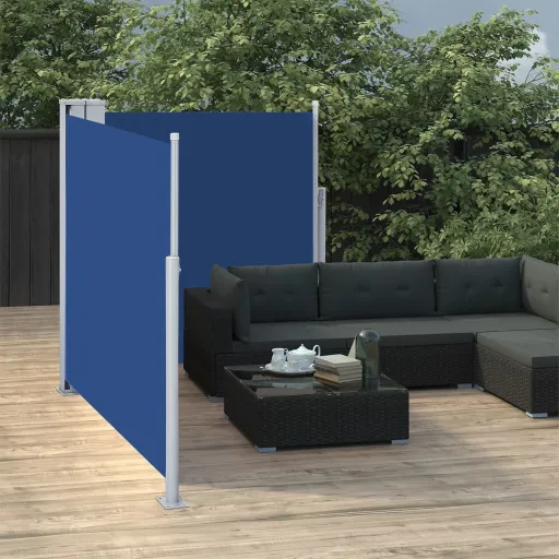 Toldo Lateral Retráctil Azul 100x600 cm