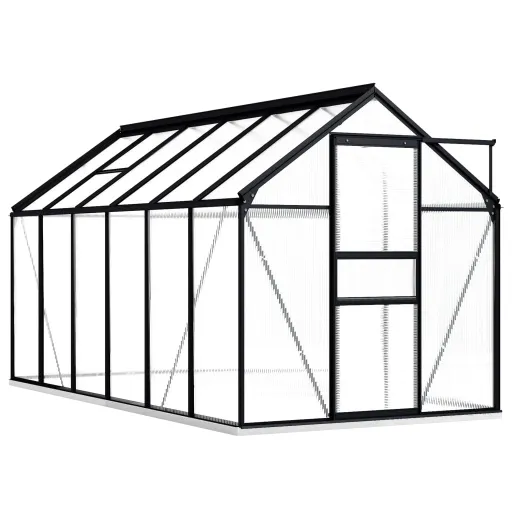 Invernadero Con Estructura de Aluminio Gris Antracita 7,03 m²