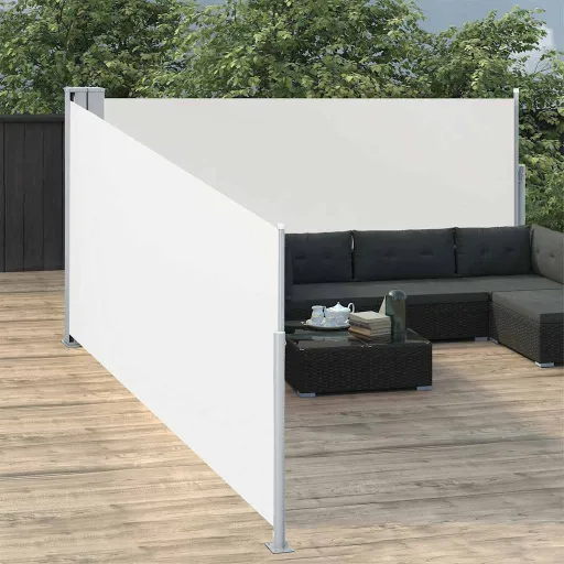 Toldo Lateral Retráctil Color Crema 100x1000 cm