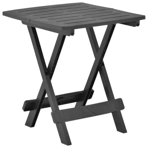 Mesa Plegable de Jardín Plástico Gris Antracita 45x43x50 cm