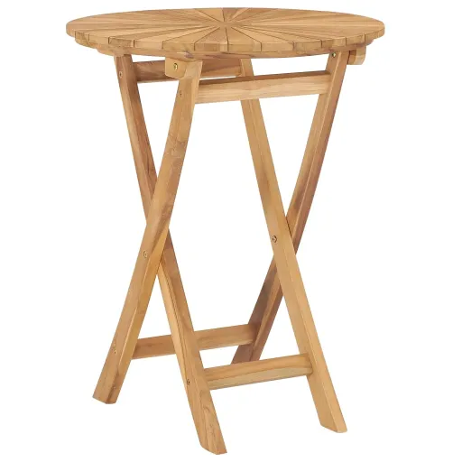 Mesa de Jardín Plegable Madera Maciza de Teca Ø 60 cm