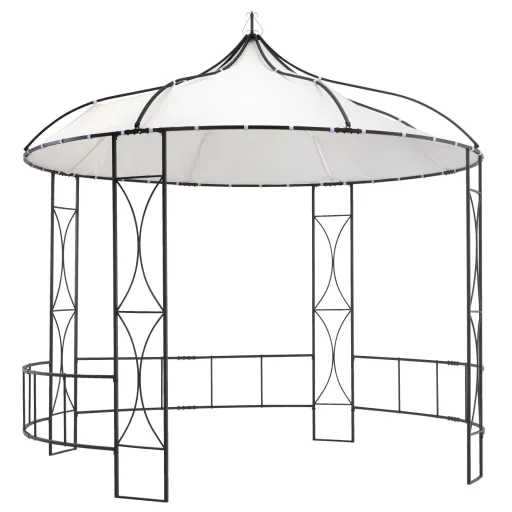 Cenador Redondo Blanco 300x290 cm