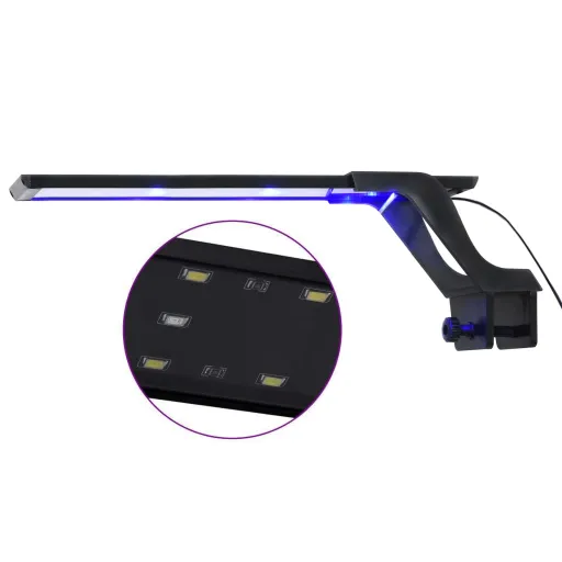 Luz LED Para Acuario Con Abrazadera Azul y Blanco 35-55 cm