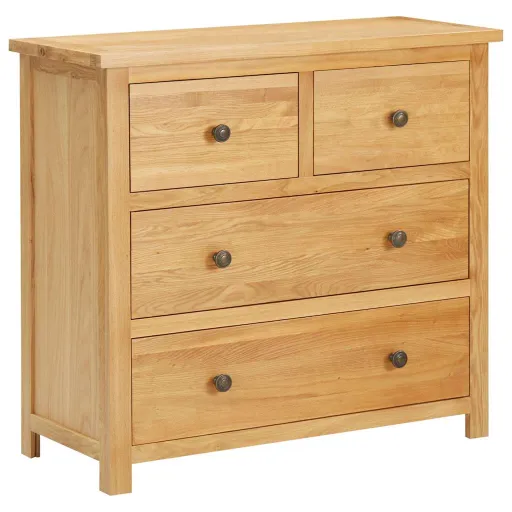 Cajonera de Madera de Roble Macizo 80x35x75 cm