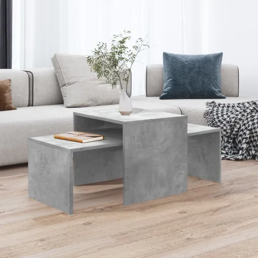 Mesa de Centro Madera Contrachapada Gris Hormigón 100x48x40 cm