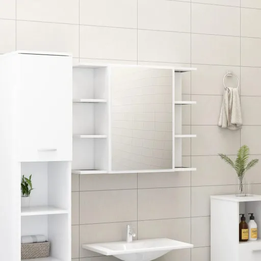 Armario de Espejo de Baño Madera Contrachapada 80x20,5x64 cm