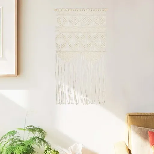 Adorno de Pared de Macramé Algodón 40x80 cm
