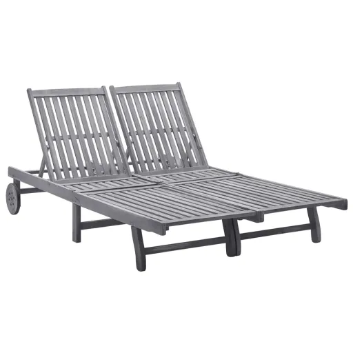 Tumbona Para 2 Personas Madera Maciza de Acacia