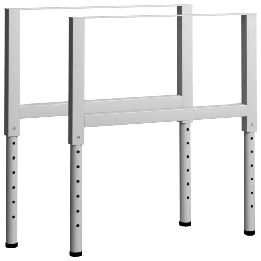 Estructura de Banco de Trabajo 2 Uds Metal 85x(69-95,5)cm Gris