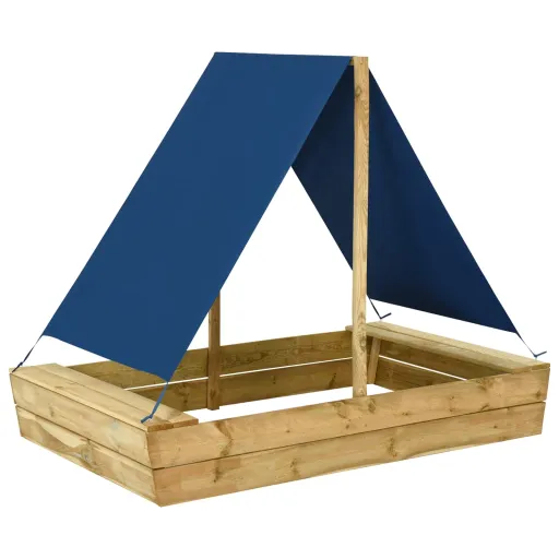 Arenero Con Tejado de Madera de Pino Impregnada 160x100x133 cm