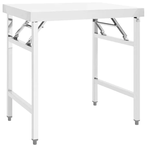 Mesa de Trabajo Plegable Para Cocina Acero 85x60x80 cm