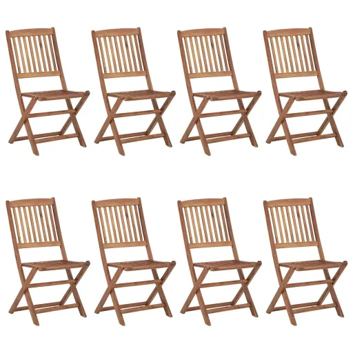 Sillas de Exterior Plegables 8 Uds Madera Maciza Acacia