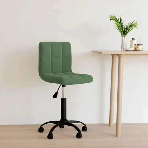 Silla de Oficina Giratoria de Terciopelo Verde Oscuro