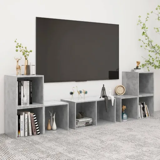 Muebles de Salón 6 Piezas Madera de Ingeniería Gris Hormigón