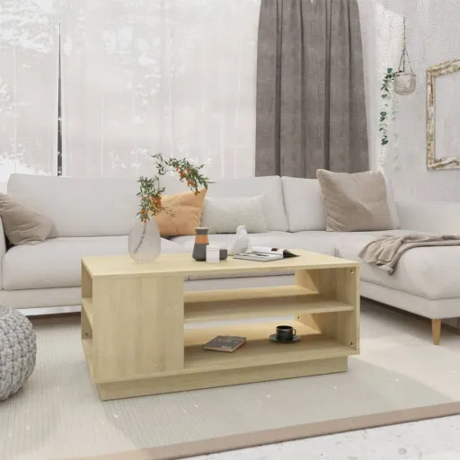 Mesa de Centro Madera de Ingeniería Roble Sonoma 102x55x43 cm