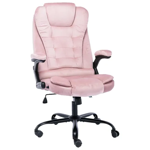 Silla de Oficina de Terciopelo Rosa