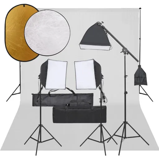 Kit de Estudio Fotográfico Con Set de Luces, Fondo y Reflector