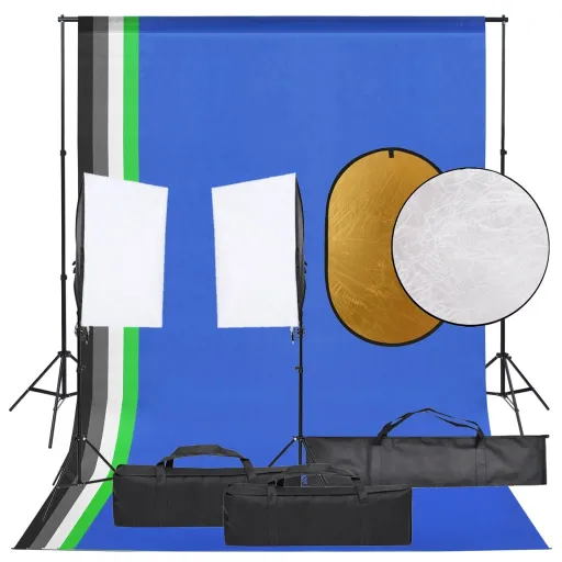 Kit de Estudio Fotográfico Con Set de Luces, Fondo y Reflector