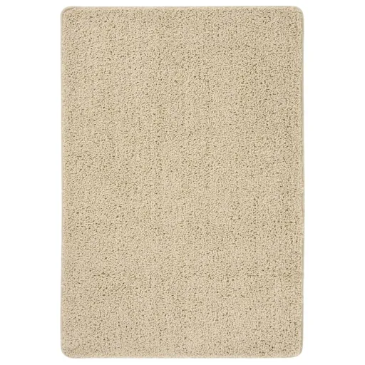 Alfombra Peluda Antideslizante Color Crema 120x170 cm