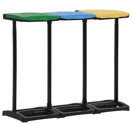 Soportes Para Bolsas de Basura Con Tapa PP Multicolor 240-330 L