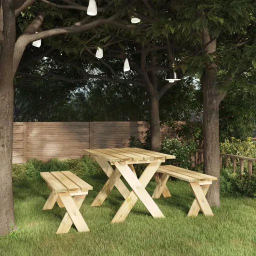 Banco de Jardín de Madera de Pino Impregnada 110 cm