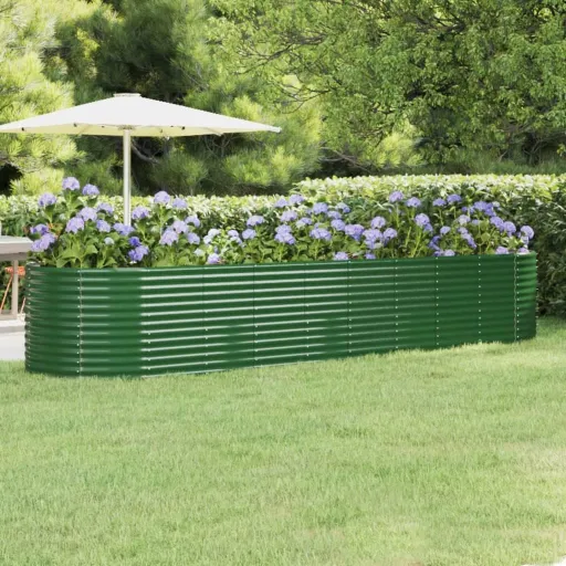 Jardinera Arriate Acero Galvanizado Verde 396x100x68 cm