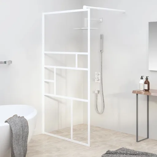 Mampara de Ducha Accesible Vidrio ESG Blanco 115x195 cm