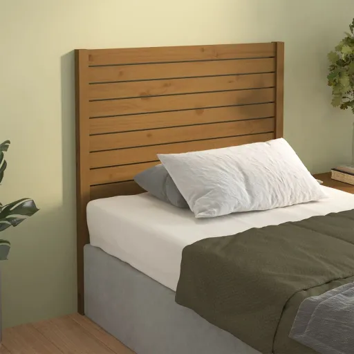 Cabecero de Cama Madera Maciza de Pino Marrón Miel 106x4x100 cm
