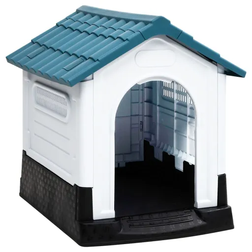 Caseta Para Perros Polipropileno Azul 57x68x66 cm