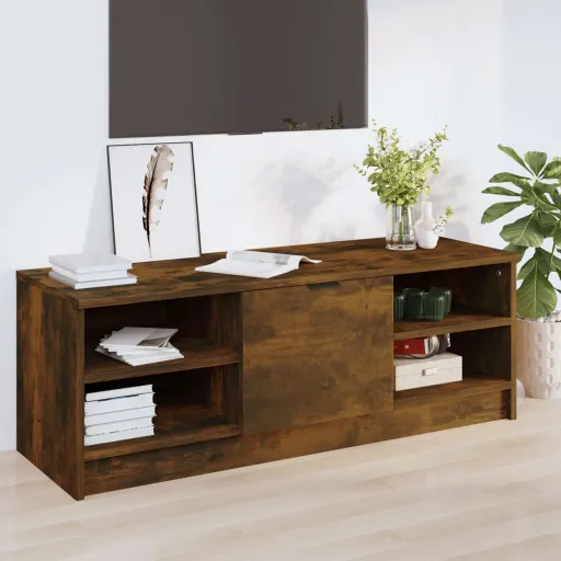 Mueble de TV Madera Contrachapada Roble Ahumado 102x35,5x36,5cm