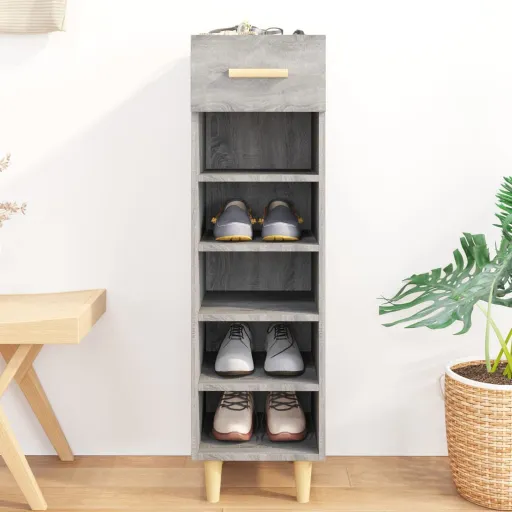 Mueble Zapatero Madera Contrachapada Gris Sonoma 30x35x105 cm