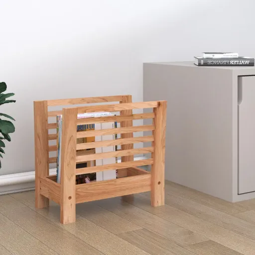Revistero de Madera Maciza Nogal 40x26,5x38,5 cm