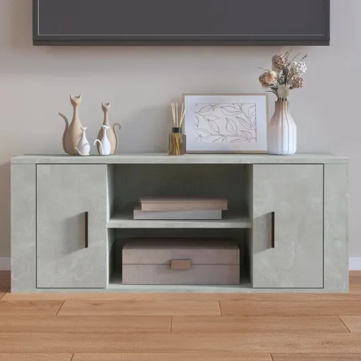 Mueble Para TV Contrachapada Gris Hormigón 100x35x40 cm