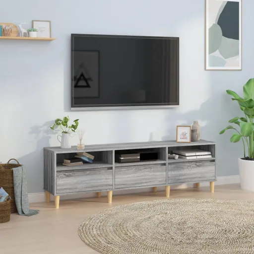 Mueble Para TV Madera Contrachapada Gris Sonoma 150x30x44,5 cm