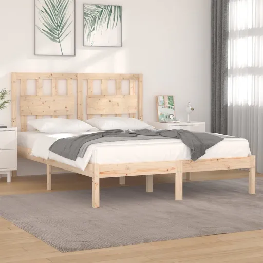 Estructura de Cama de Madera Maciza de Pino 200x200 cm