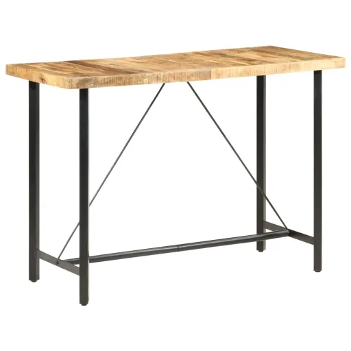 Mesa de Bar Madera Maciza de Mango Rugosa 150x70x107 cm