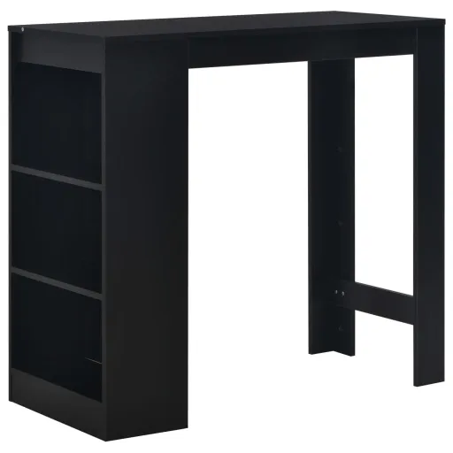 Mesa Alta de Cocina Con Estantería Negra 110x50x103 cm