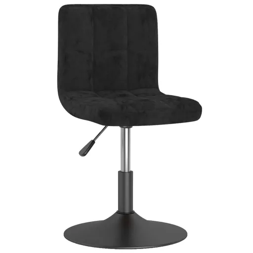 Silla de Comedor Giratoria de Terciopelo Negro