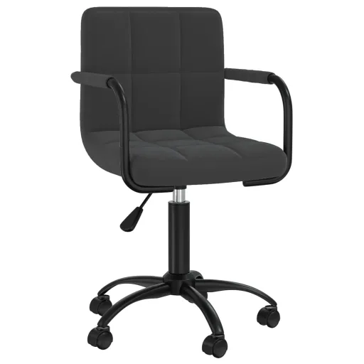Silla de Comedor Giratoria de Terciopelo Negro