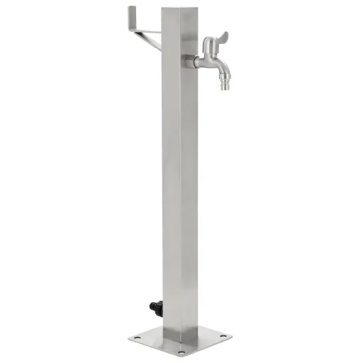 Columna de Agua de Jardín Acero Inoxidable Cuadrada 65 cm