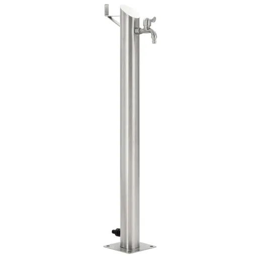 Columna de Agua de Jardín Acero Inoxidable Redonda 95 cm