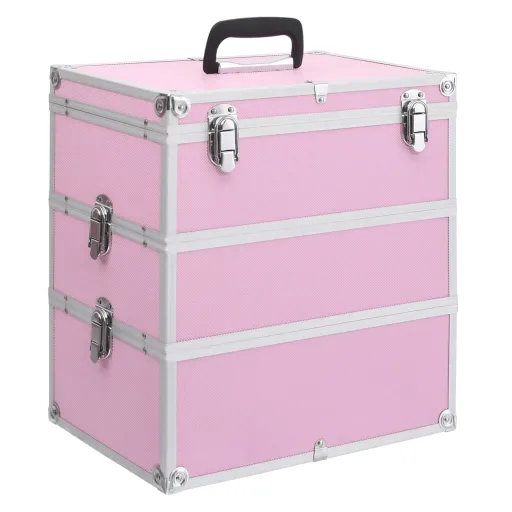 Maletín de Maquillaje 37x24x40 cm Aluminio Rosa