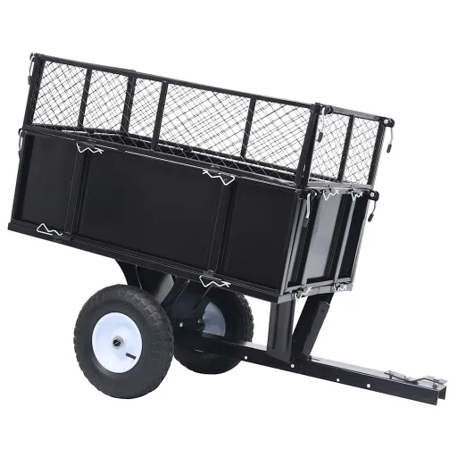 Carro Remolque Inclinable de Cortacésped Carga de 150 kg