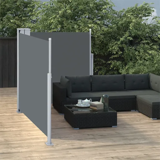 Toldo Lateral Retráctil Gris Antracita 100x600 cm